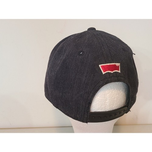Levi's Leather Patch Hat Cap Denim Snapback Red Tag Dagger Mountain - Picture 10 of 24