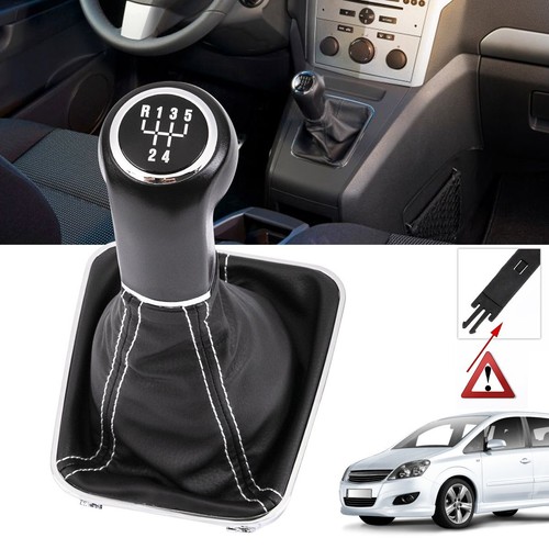 Pomello Del Cambio Leva 5 Marce Cuffia Nero Per Opel Zafira B A05 (2005 - 2015 - Picture 3 of 9