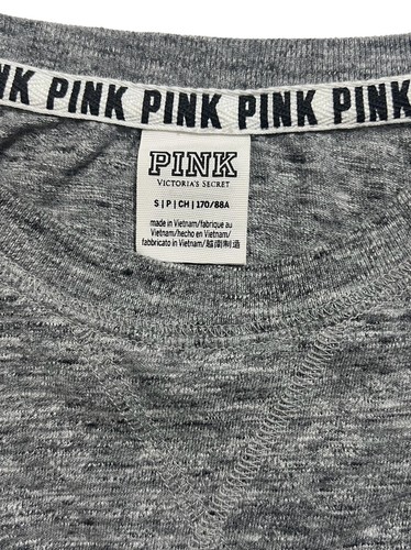 Victoria’s Secret PINK Women’s Sweatshirt Size Adult Small Long Sleeve Gray Logo - Picture 12 of 12