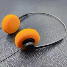 Retro Over-Ear Headphones Hi-Fi Stereo Wired Headset for Phones – Orange