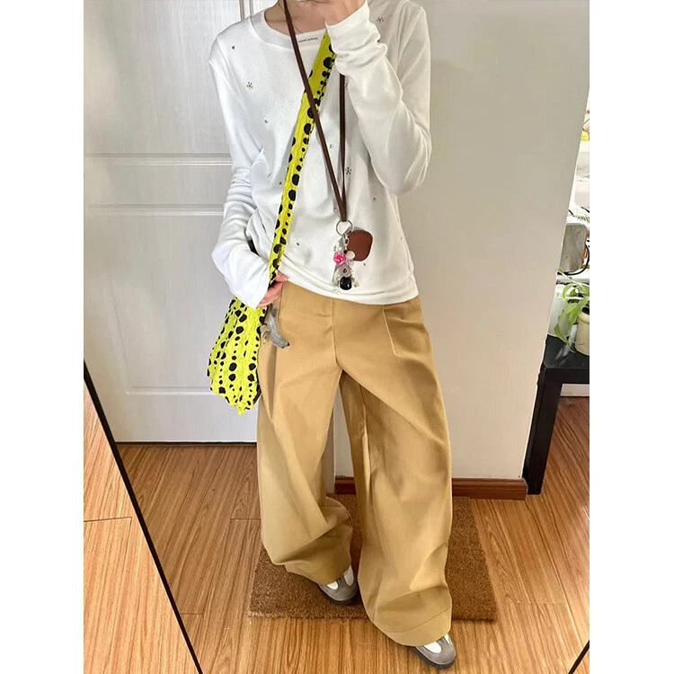 DRIES VAN NOTEN Wide-leg Slacks Floor-mopping Pants High Elastic-waist Trousers - Image 2 of 4