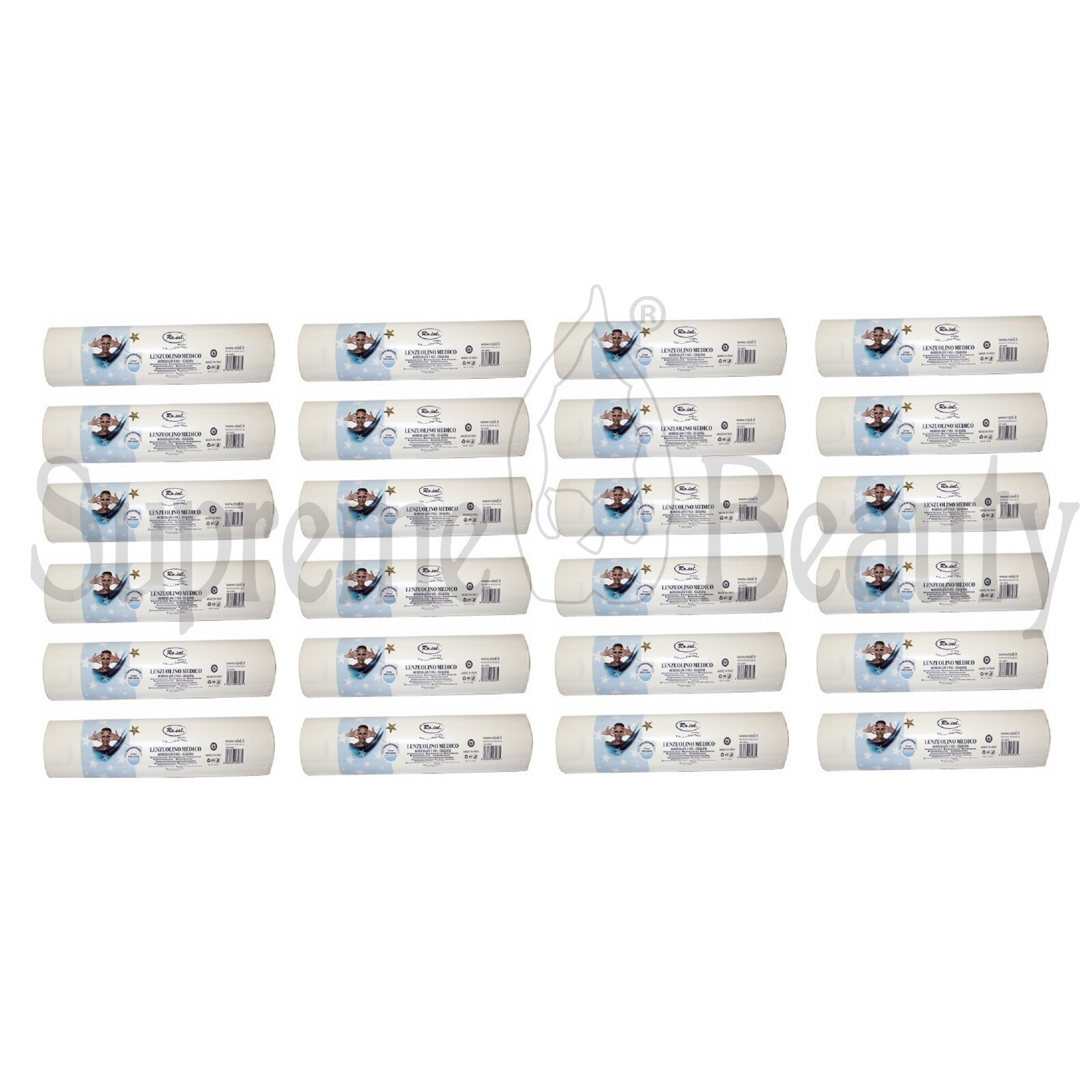 ROIAL 24 ROTOLI DI CARTA LENZUOLINO MEDICO DOPPIO VELO ROTOLO LETTINO MASSAGGI