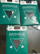 Lot of 3 Vtg Isotoner Pantyhose Silky Sheer Control Top Reinforced Toe 505 Sz 1