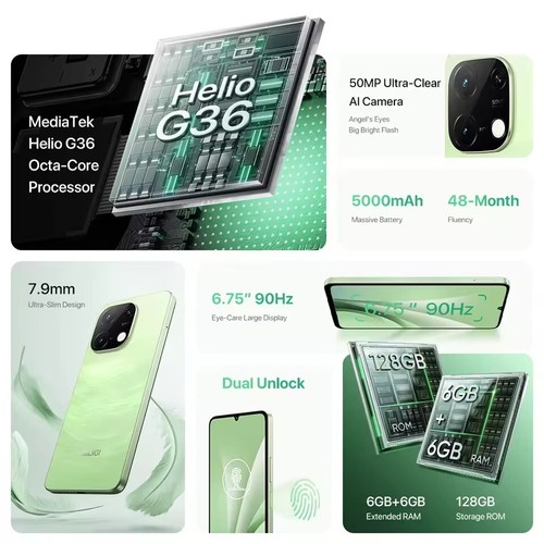 Global Version UMIDIGI G9C Smartphone Octa Core 5000mAh 50MP AI Main Camera NFC - 第 2/16 張圖片