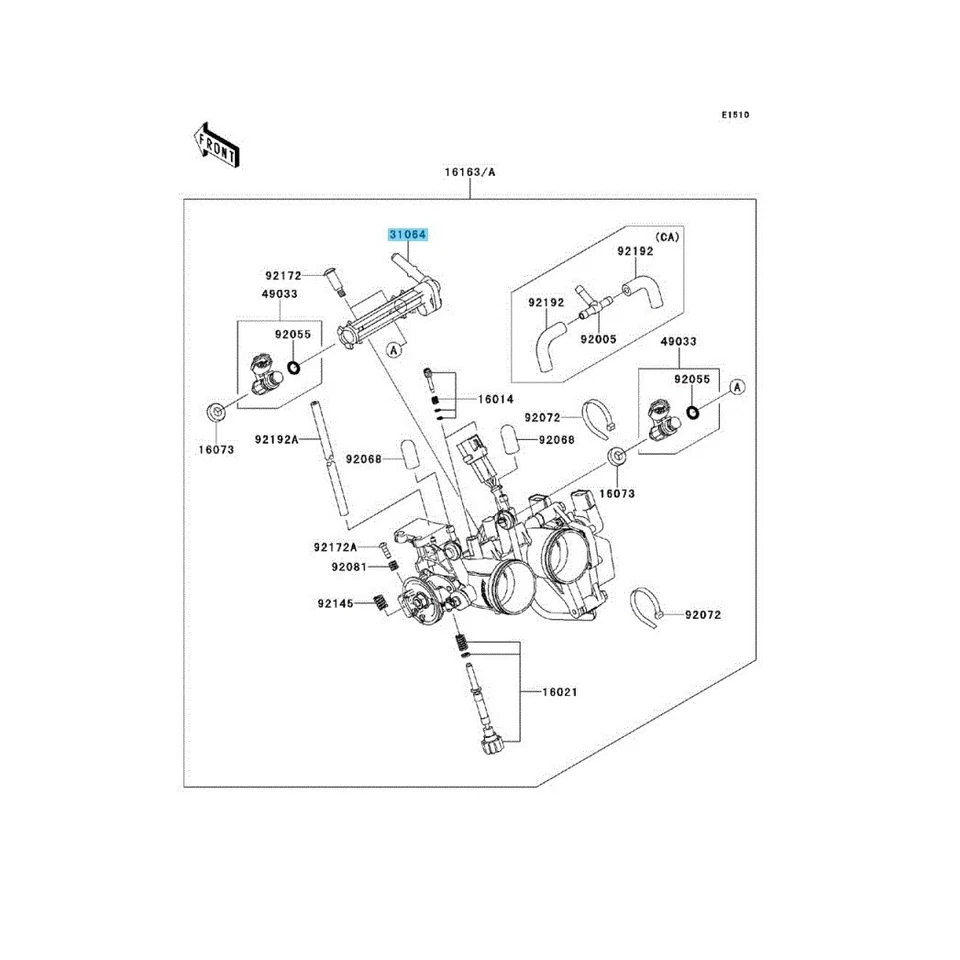 Tubo de combustible genuino Kawasaki Ninja 300 Ex300 2013-2017 Comp 31064-0164 OEM Foto 3 de 3