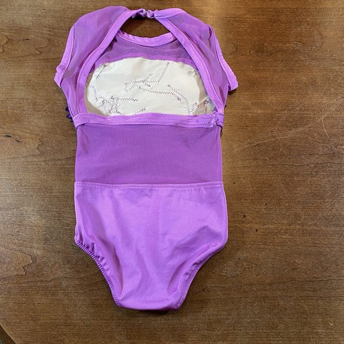 Bloch Purple Leotard Size 8/10 Custom Made Flowers and Rhinestones Appliqué - Picture 3 of 3