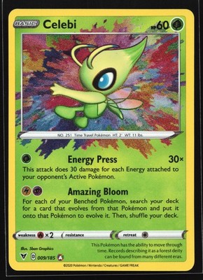 Celebi 009/185 SWSH04: Vivid Voltage Amazing Rare Pokemon Card | eBay