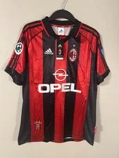 AC Milan Maldini #3 1998/99 Adidas Home Jersey Football Soccer Shirt Kit 2 Badge