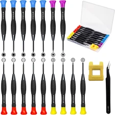 18PCS Mini Precision Screwdriver Set with Case, Lengnoyp Magnetic Small Flathead