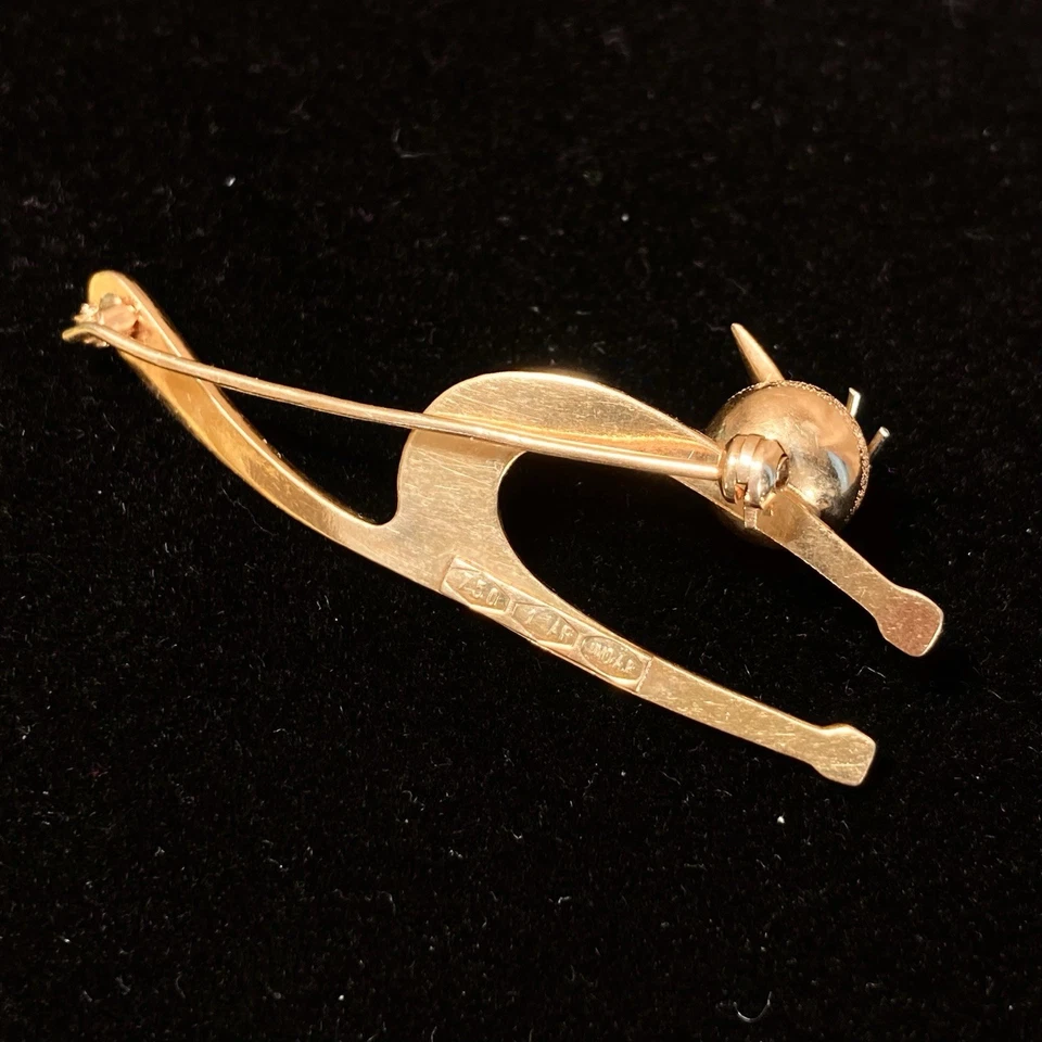 Broche Gato Tabby Vintage, UNOAERRE, 18k 750, Oro, Cicatrizado Foto 4 de 4