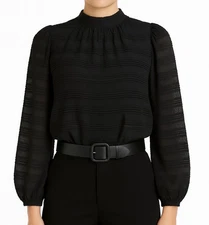 Loft Womens Top S Sheer Long Sleeve High Neck Witchy Goth Victorian Corpcore