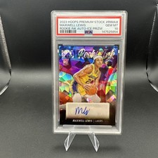 2023 Panini NBA Hoops Premium Rookie Ink Ice Prizm Maxwell Lewis Auto PSA 10