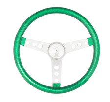 Grant 8462 Steering Wheel - Metal Flake - 15 In - 3-spoke - Green Metal Flake Grant 8462 Steering Wheel - Metal Flake - 15 In - 3-spoke - Green Metal Flake