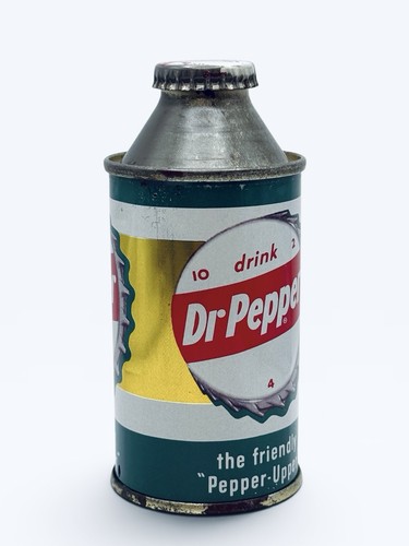 Vintage Dr Pepper 10-2-4 Cone Top w/Original Crown Cap 6oz Friendly Pepper-Upper