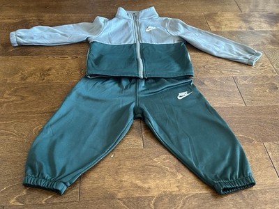 Nike Toddler Boys 3T Green 2-Piece Tracksuit Full Zip Jacket Jogger Set