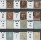 SG8 1d x 6 Plated 4 Margin Maltese Cross Examples. Good-Fine Used.