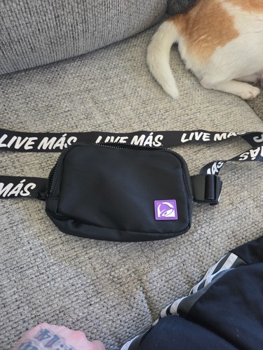 Marsupio Taco Bell Live Mas logo nero cintura in vita borsa a tracolla