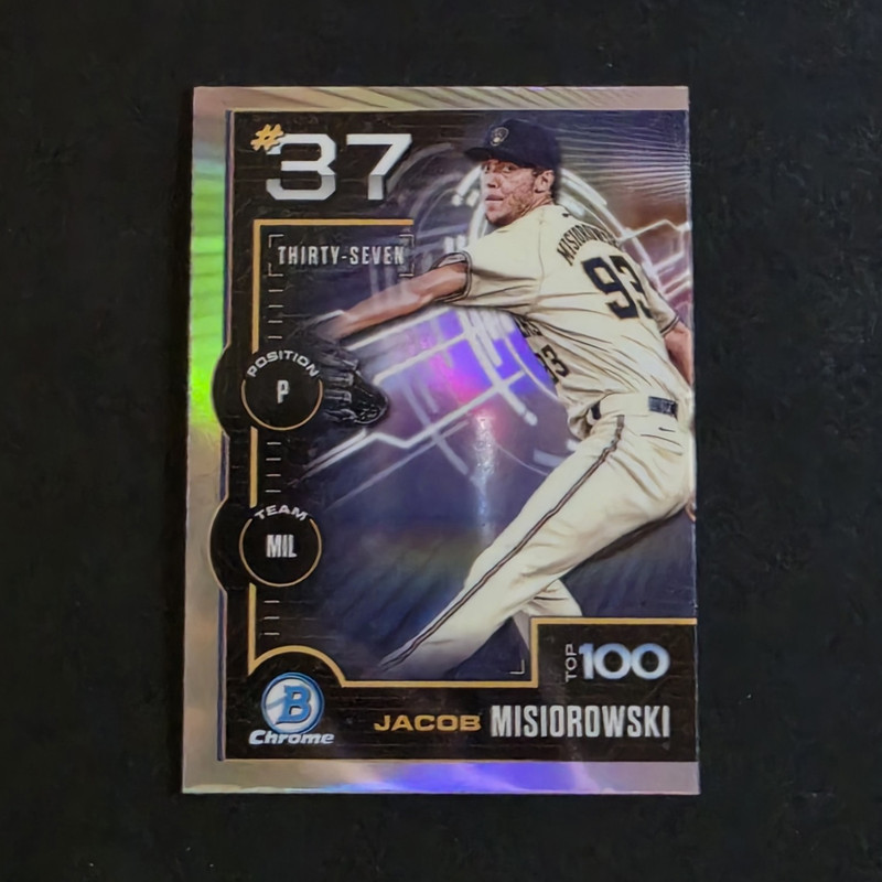 2025 Topps Bowman Chrome Jacob Misiorowski SP Refractor RC #BTP-37 Brewers