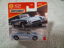 Matchbox 1-125 Series - #22/125 1958 Chevrolet Corvette - Metallic Light Blue