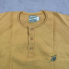 Vintage JNCO US Jeans Co. Henley Sweatshirt Men XL Mustard Ribbed USA Made NWOT
