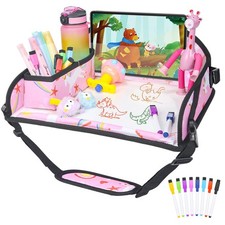 Kids Travel Tray Lap Desk Car Seat Airplane Pink Unicorn CYTT-PK01 DxTing Table