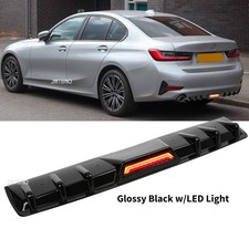 For G20 3 Series 330i Car Rear Bumper Diffuser Fins Spoiler W Led Running Light For G20 3 Series 330i Car Rear Bumper Diffuser Fins Spoiler W Led Running Light