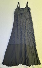 Carole Little Garden Of Eden Dress Womens 8 Black Chiffon Maxi Slip USA