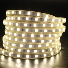 LED Strip 220V 240V 5050 SMD IP67 Waterproof Lights Rope RGB White Blue UK plug