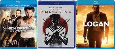 Marvel's X-Men WOLVERINE TRILOGY Hugh Jackman 3 Blu Ray Movie Set