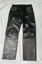 Genuine Leather Jeans By Bikers Paradise Size 34x31 Excellent Condition
