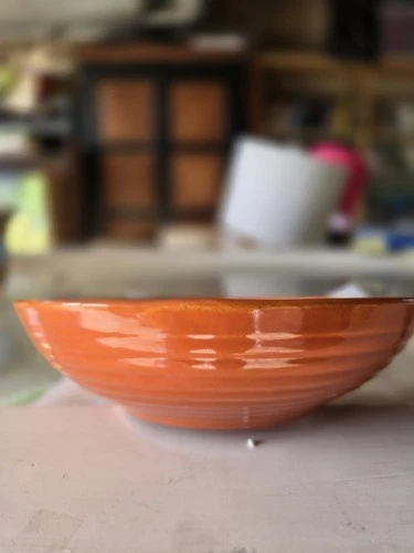 Bauer 9.5" Salad/ Soup Bowl Orange Pottery California