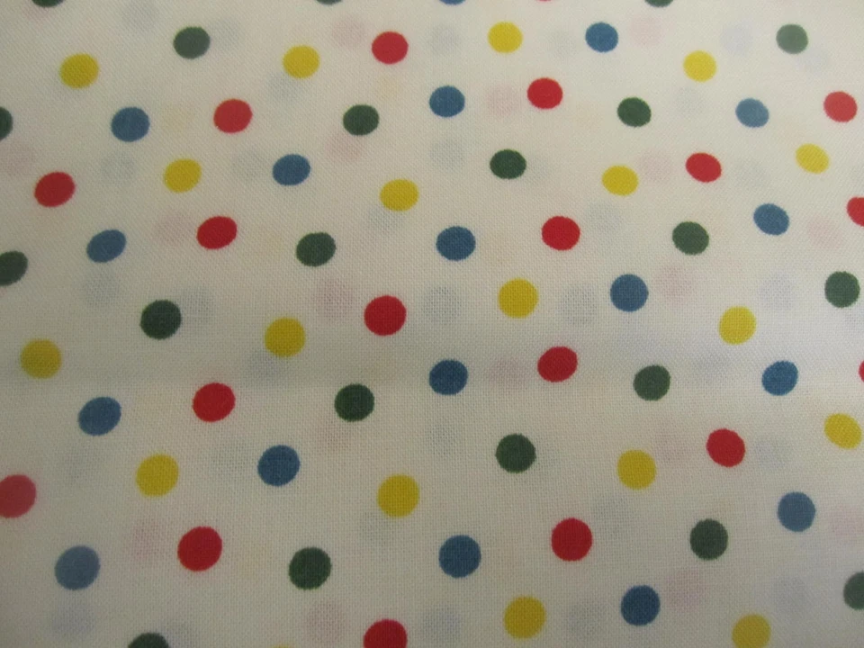 VIg Tela Algodón Gallo Rojo Puntos de Color Primario en Blanco 31" x 44" Foto 4 de 4