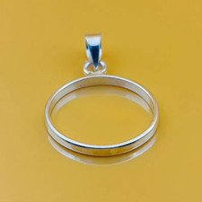 925 Sterling Silver 8mm Round Open Bezel Pendant Blank Handmade Jewelry Making