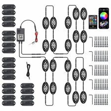 20 Pods Rgb Led Rock Lights Kit Offroad Truck Underbody Neon Music Bluetooth App