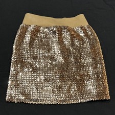 Lily White Gold Sequin Mini Skirt S Sparkle Glam Partywear Night Out A27