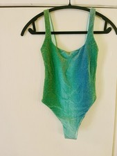 Aerie One Piece Cheekiest Lurex Real Good SPF 50 Shimmer Ombr  Swimsuit Xs