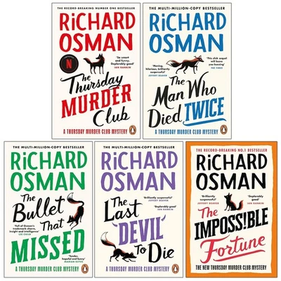 Thursday Murder Club Mysteries Series 1-5 Books Collection Set By Richard Osman