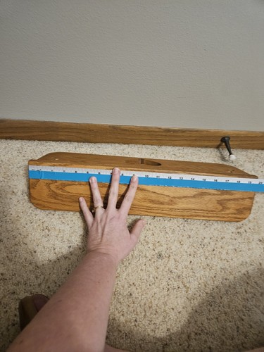 Oak Wall Shelf with Heart Cut Out handmade Size 20 in X 6 in X 4.5 in - Picture 8 of 10