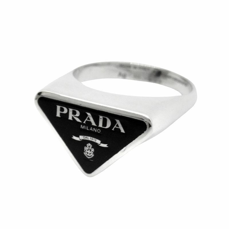 Authentic PRADA Ring Triangle Logo Symbol Accesso… - image 2
