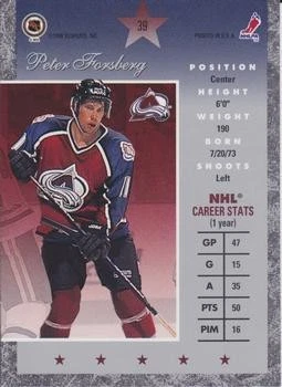 1995-96 Donruss Elite #39 Peter Forsberg - Image 2 of 2
