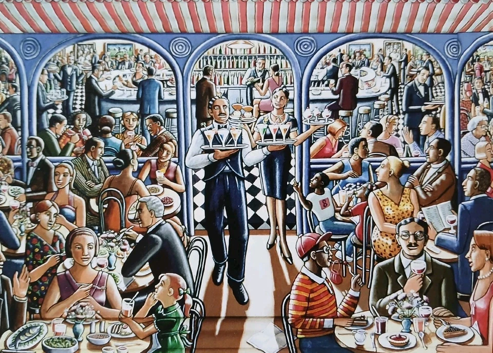 Wentworth The Cafe P Crook 250 Piece Jigsaw Puzzle Comic Art Deco 1940's Rare - Image 4 of 4