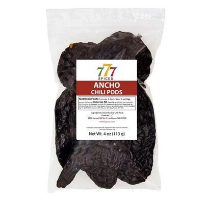 4oz Ancho Poblano Dried Whole Chiles Peppers, Chili Pods for Authentic Mexica...