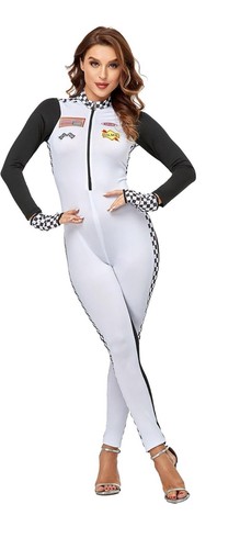 Womens XL Race Car Driver Costume Jumper Cosplay Racer One Piece Outfit Suit - Picture 2 of 11