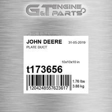 T173656 PLATE DUCT fits JOHN DEERE (Surplus Open Box)