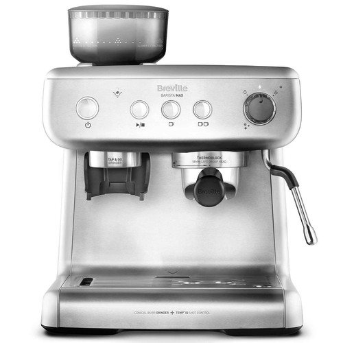 Breville Barista Max 1600 W Espressomaschine mit Kolben, silber/grau