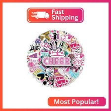 50Pcs Cheerleading Stickers,Waterproof Vinyl Cheerleader Stickers for Journaling