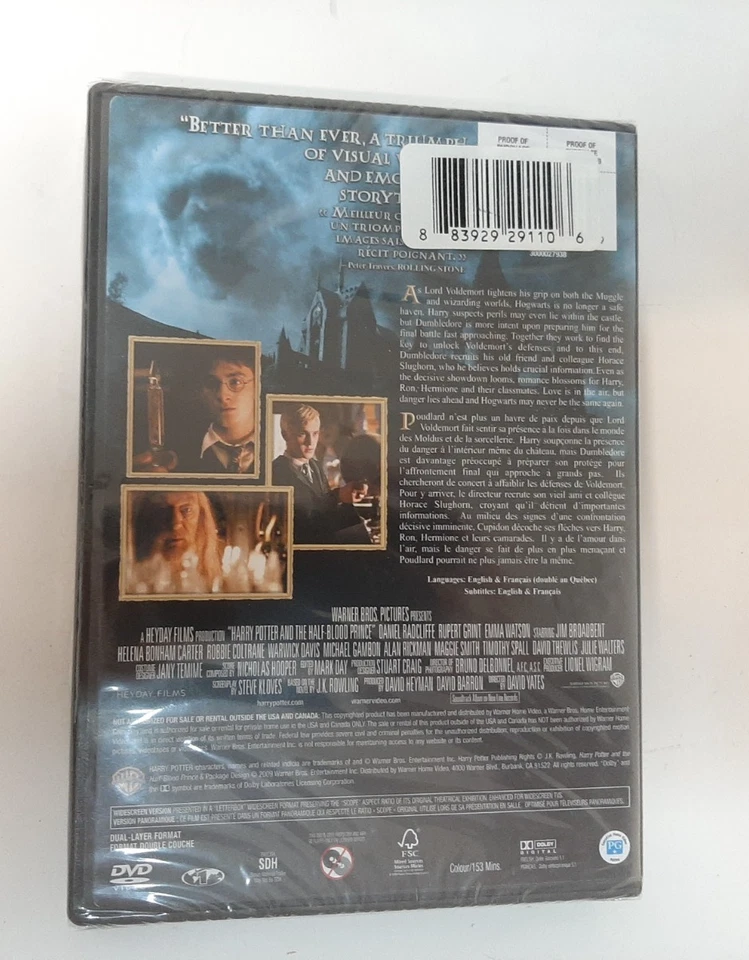 Harry Potter and the Half-Blood Prince DVD 2009 NEW-SEALED - Image 2 of 2