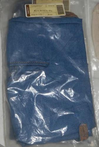 Longaberger 2005 Blue Ribbon Pie Basket Denim Blue Jeans Liner #23102165