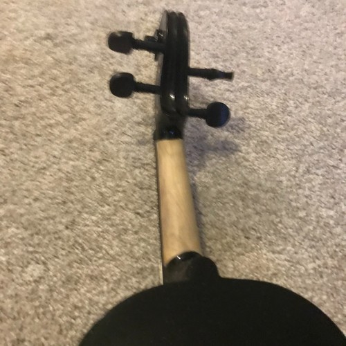 Full-Size 4/4 Midnight Black Sparkle Violin Fiddle with Case, Bow, and Rosin - Picture 8 of 10