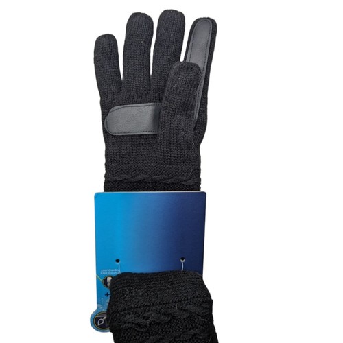 Isotoner Gloves Black Women's S/M Smart Dri Works w/Touchscreen Knit One Size - Picture 3 of 9